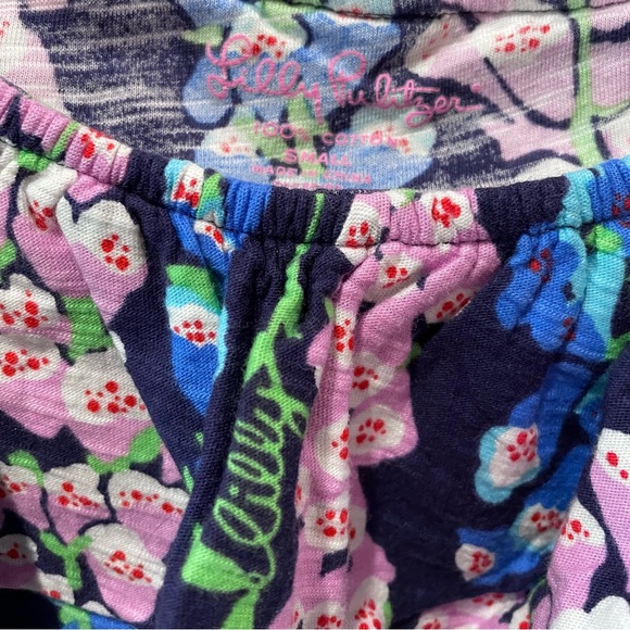 Lilly Pulitzer Wynne navy blue bells jersey knit ruffle top size small - Picture 3 of 5